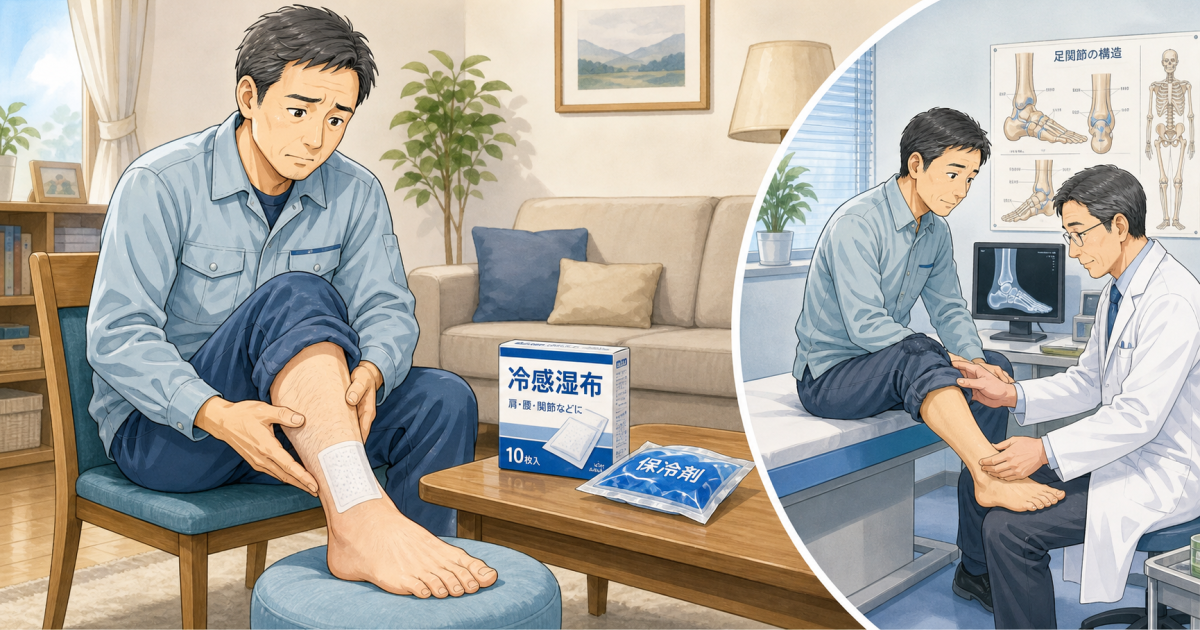 湿布で様子見の足首捻挫は危険？受診が必要な症状と応急処置