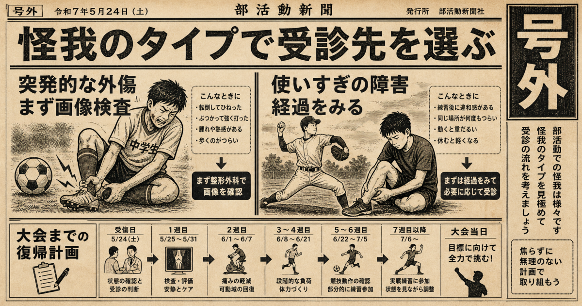 症状別に見る受診先の選択基準(外傷と使いすぎの障害)