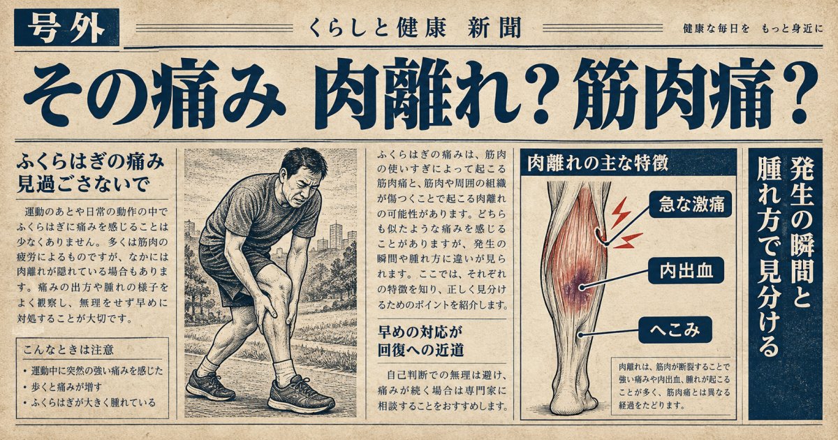 その痛みは肉離れ？筋肉痛？発生の瞬間と腫れ方で見分ける方法
